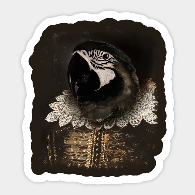 Old Shakespeare Parrot Poet Sticker by Teequeque